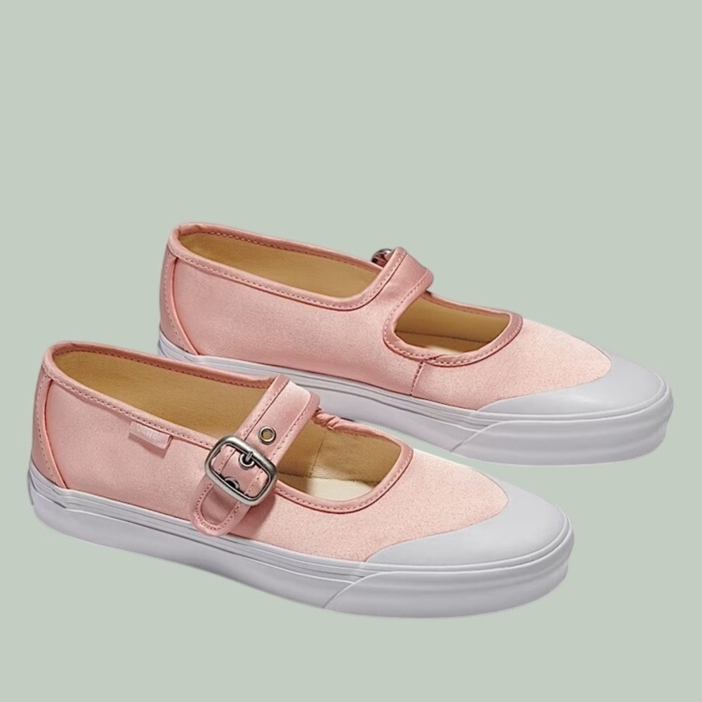 Vans Mary Jane Ballet Rose Pink Satin Buckle Women's 10/Men's 8.5 NEW UNISEX